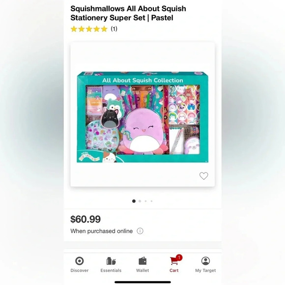 NWT Squishmallows All About Squish Collection Violet the Octopus Stationery Gift - Picture 2 of 2